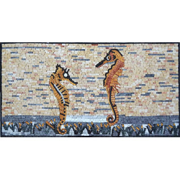 Mosaic Patterns, Spniy Seahorses, 18"x35"