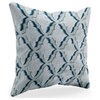 Plutus Light Blue Diamond Faux Fur Luxury Throw Pillow, Light Blue, 18" x 18"