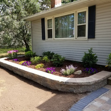 New retaining wall, garden and new sidewalk