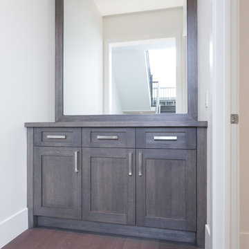 Key desk in front hall: Rift Cut white oak