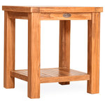 Chic Teak - Teak Wood Tundra Outdoor Patio Side Table, made from A-Grade Teak Wood - This stylish side table is a sturdier alternative to some of our folding end tables. With two shelves, it also provides more room to hold or display anything you need to enjoy any outdoor event.  Handmade from only grade A teak wood, it's made to withstand even the harshest elements outdoors but also just as stylish to be used indoors.  You'll be impressed with the workmanship that went into this side table.