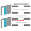 Frameless Glass Pocket Sliding Door, 40"x84", Recessed Grip, Semi-Private