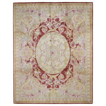Hand-Knotted Thick and Plush Savonnerie Napoleon III Design Rug, 8'x10'