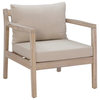 Linon Kori Outdoor Wood Set of Two Side Chairs with Cushions in Natural