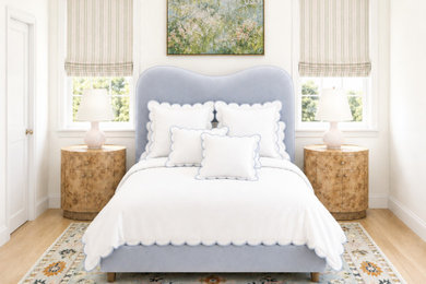 Example of a transitional bedroom design in Dallas