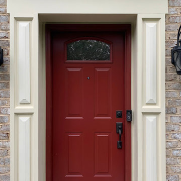 Red Entry Door with Privacy Glass