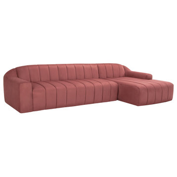Coraline Chianti Microsuede Fabric Sectional Sofa, HGSN422