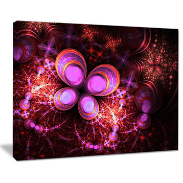 "Glowing Purple Pink Fractal Flower" Large Canvas Print, 20"x12"