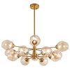 12-Light Halogen Pendant, VB with Champagne Glass
