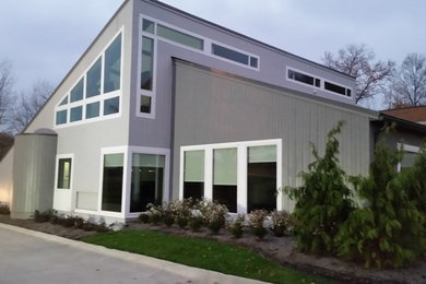 Example of a minimalist exterior home design in Cleveland