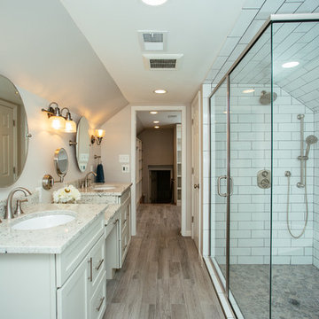 Elegant Master Bathroom & Closet in Previous Attic Space in Alexandria