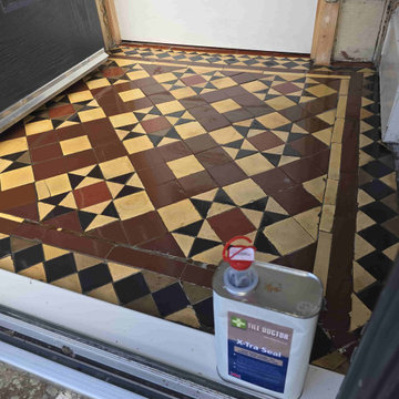 Screed Covered Victorian Vestibule Floor Restored in Morningside