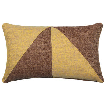 "Bello" Brown Jacquard Oblong Pillow Cover
