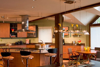 Example of a transitional kitchen design in Other