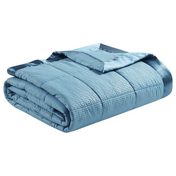 100% Polyester Premium Oversized Down Alternative Blanket In Slate Blue