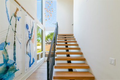 Inspiration for a contemporary staircase in Austin.