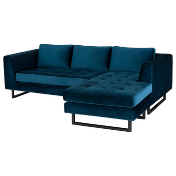 Nuevo Furniture Matthew Sectional Sofa in Blue/Black