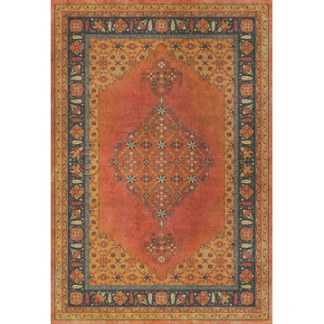 Vintage Vinyl Floorcloth Mats, Persian Bazaar Agra Mughal, 52x76