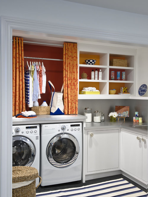 Hide Storage With Curtains Houzz