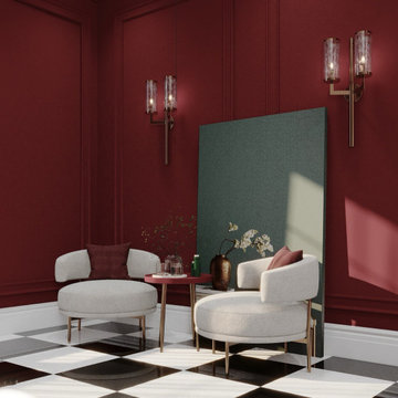 Burgundy Luxury Hotel Suite | Hospitality Interior Design