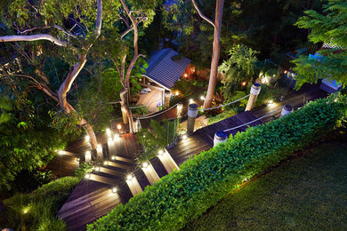 Mid-sized tropical garden in Sydney.