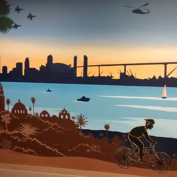 San Diego skyline mural