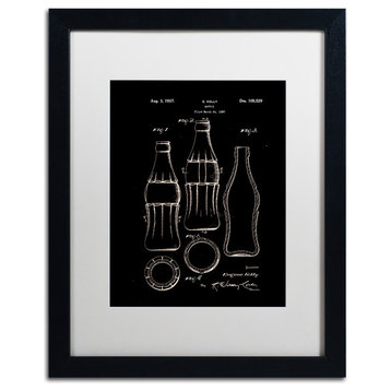 'Coca Cola Bottle Patent 1937 Black' Art, 16x20, Black Frame, White Mat