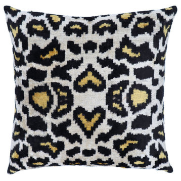 Canvello Luxury Tiger Print Black Square Pillow 16x16 inch