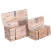 vidaXL Storage Chest Set Storage Box Wooden Trunk Chest 2 Piece Acacia Wood