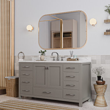 Caroline Avenue 60'' Grey Bathroom Vanity