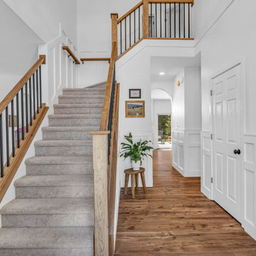 Fishers First Level Remodel Featuring: Kitchen, Butler Pantry, Stairs, Fireplace
