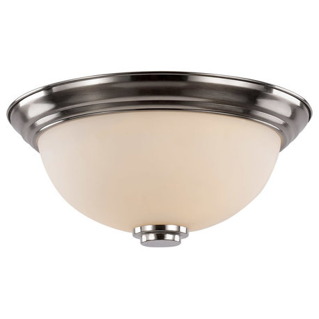 Trans Globe Mod Space 13" Flush Mount, Brushed Nickel