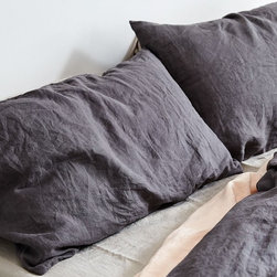 Charcoal Linen Pillowslip Set | In Bed - Sheet And Pillowcase Sets