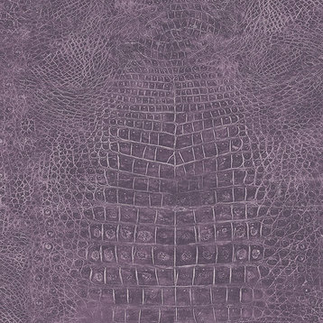 Faux Crocodile Skin Wallpaper, Purple, Bolt