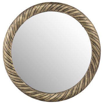 Metal, 29", Hurricane Pttrn Mirror, Bronze