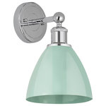 Innovations Lighting - Innovations Plymouth Dome 1-Light 8" Sconce, Chrome/Seafoam, 616-1W-PC-MBD-75-SF - Innovation at its finest and a true game changer. Edison marries the best of our Franklin and Ballston collections to give you versatility of design and uncompromising construction. Edison fixtures are industrial-inspired and can be customized with glass or metal shades from both the Franklin and Ballston collections.