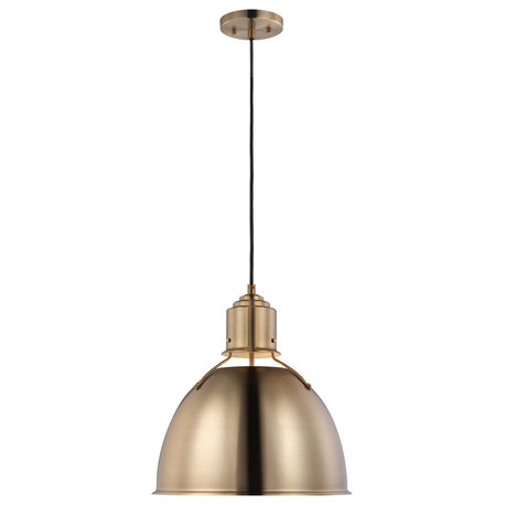 Sea Gull Huey One-Light Medium Pendant Satin Brass