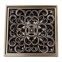 Bathroom Accessory Antique Brass Finish Solid Brass Floor Drain FD004 - Bathroom Accessories