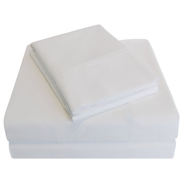 Superior Cotton Percale Deep Pocket Sheet Set, White, Twin Xl Sheets-G