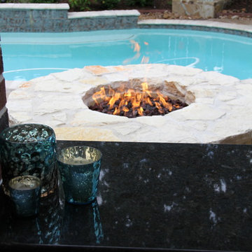 Outdoor Kitchen, Fire Feature, and Stamp Overlay in Humble