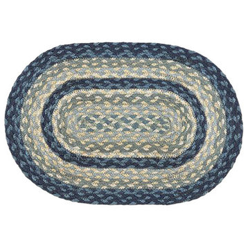 Earth Rugs 00-362 Breezy Blue-Taupe-Ivory Oval Rug