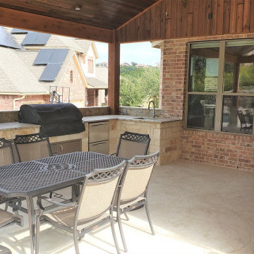 Poolside Porch Cover and Outdoor Kitchen in Steiner Ranch