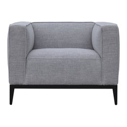 California Armchair- Grey Tweed Fabric - Armchairs And Accent Chairs