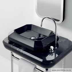 Hayon Diamante Octagonal Basin Black By Plumbline - Bathroom Basins