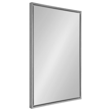 Evans Framed Floating Wall Mirror, Silver 24x36