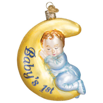 Old World Christmas Hanging Glass Tree Ornament, Baby's 1st - Dreamtime Boy