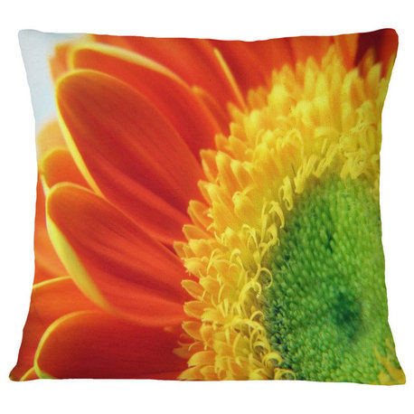 Gerber Daisy Flower Petals Floral Throw Pillow, 16"x16"