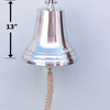 Chrome Hanging Ship's Bell 18'' , Hanging Chrome Bell, Chrome Hanging Ship Be