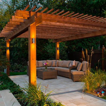Swim Spa, Pergola, and Outdoor Living and Dining Areas