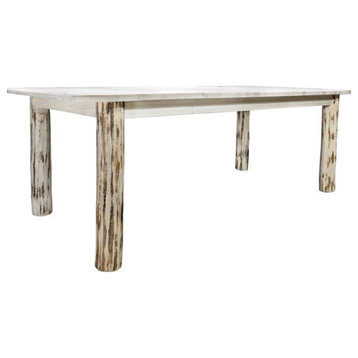 Montana Woodworks 4 Post Transitional Wood Dining Table in Natural